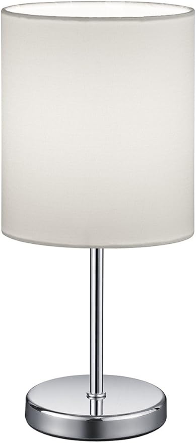 Reality Lighting R50491001 Jerry - Lámpara de mesa, bombilla excl. 1x E14, max. 40 W, 230V - 50Hz, cromo/blanco, 28 x 13 x 15 cm