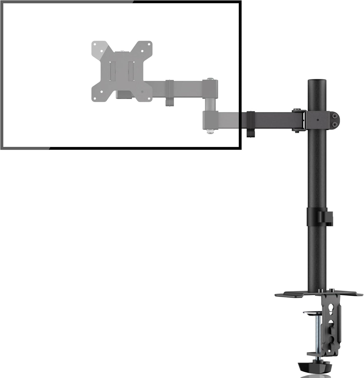 Bracwiser Soporte Monitor de Mesa para Pantallas de 13-32 Pulgadas, Brazo Monitor Articulado y Giratorio, Altura Ajustable 406mm, VESA 75/100mm, Carga Máx. 10kg, Pinza y Ojal, Negro, MD7421
