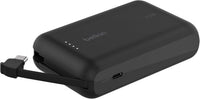 Belkin BoostCharge batería Externa de 10 000 mAh, Power Bank portátil con Cable Integrado PD (20 W), Carga rápida por USB-C Power Delivery 10K, Cargador móvil, iPhone 16, iPad Pro, Galaxy S24 y Otros