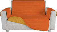 Italian Bed Linen Funda de sofá Bicolor de Microfibra Trendy, Naranja/Amarillo, 2 plazas