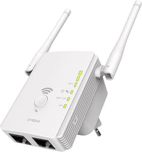 STRONG - WiFi Amplificador - Repetidor WiFi 300 Mbps - Compatible con Box/Router - 1 Puerto Ethernet LAN + 1 Puerto Ethernet WAN/LAN - Doble Banda 2,4 GHz + 5 GHz - 2 Antenas Externas - Blanco