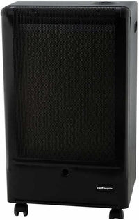 Orbegozo H 55, Estufa gas butano, 3000 W, triple sistema de seguridad, apta para gas butano y propano, sistema de seguridad por fallo en llama, asa para transporte, ruedas pivotantes, color negro