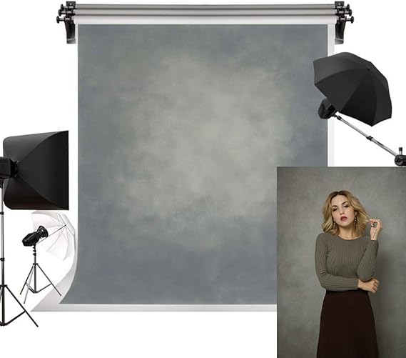 Kate 5x7ft/1.5x2.2m Foto de Fondo Gris Microfibra Resumen Fondos sin Costura para fotografía Estudio de recién Nacido