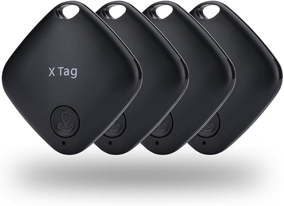 NK Air Tag Smart Pack 4 - Localizador Compatible con Apple, Localizador de Objetos, Bluetooth (Android NO Funciona) Coche, Cartera, Maletas, Niños - Pack 4 Unidades (Color Negro)
