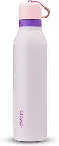 Owala FreeSip Twist botella agua acero inoxidable con pajita, 710 ml - Botella térmica a prueba de fugas para el deporte y los viajes, sin BPA, Dreamy Field