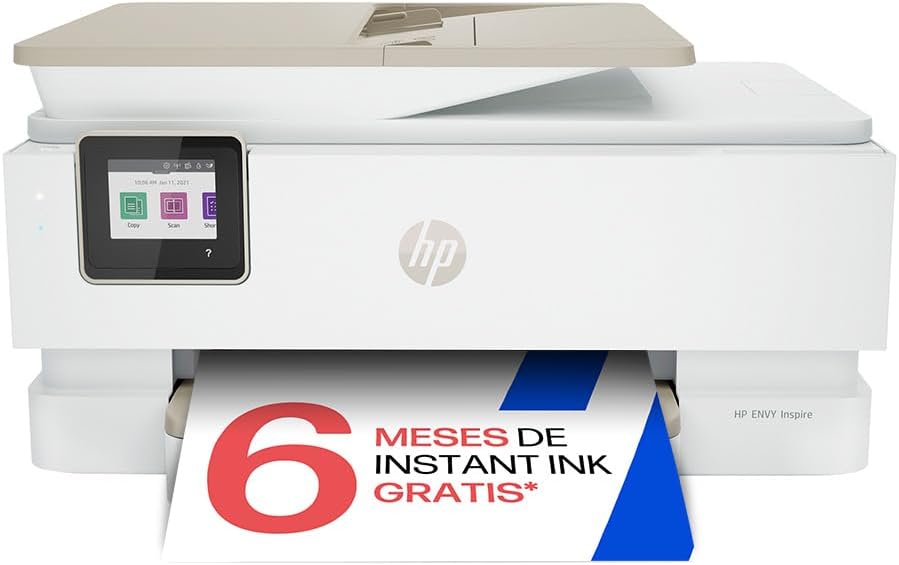 HP Envy Inspire 7920e 242Q0B, Impresora multifunción de inyección de Tinta A4 a Color, Conexión Wi-Fi, impresión a Doble Cara automática, 22 ppm, 6 Meses de impresión Instant Ink, Blanca