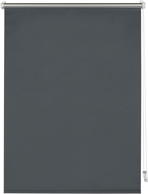 Deco Company Estor enrollable térmico sin taladrar, Montaje con pinza, Óptima reflexión de la luz, Ahorro energético, Opaco, Todas las piezas de montaje incluidas, Antracita, 55 x 150 cm, 1 unidad