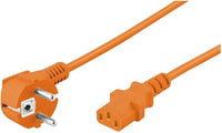 Wentronic - Cable de alimentación (enchufe Schuko, IEC 320 C13, 3 m), color naranja