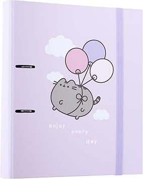 Grupo Erik Carpeta Anillas A4 Gato Pusheen Cat - Archivador 2 Anillas A4 Con Goma y Tapa Dura | Archivadores Escolares para Niños y Niñas
