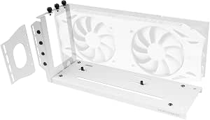 Mars Gaming MCA-GCV, Universeller Vertikaler GPU Halter, rutschfeste Magnetische Basis, Compatible con Modellen bis zu 3 Slots, Vielseitige GPU Installation 2X PCI Brackets, Blanco