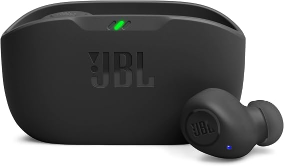 JBL Wave Buds, auriculares inalámbricos In-Ear con resistencia al agua IP54 e IPX2, bajos potentes y 32 horas de duración de la batería, en negro