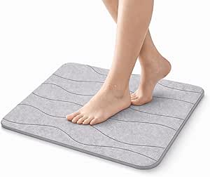 Komodo Homz Alfombra de Baño de Diatomita – Alfombrilla Diatomita Absorbente y Secado Rápido, Alfombra Baño Antideslizante, Piedra Natural Antimoho para Ducha, Alfombrilla de Ducha de Piedra