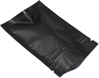 100 Piezas Bolsa de Embalaje de Papel de Aluminio Mate con Cremallera Café Almacenamiento Mylar (negro 10x15cm (3.9x5.9 inch)