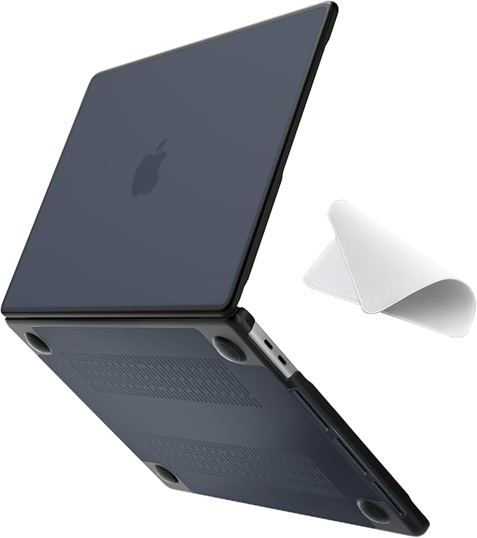 eleger Funda antigrietas Compatible con MacBook Pro 13 Pulgadas M2/M1 A2338 A2251 A2289 A2159 A1989 A1708 A1706, Lanzamiento 2022-2016, Borde de TPU Negro y Carcasa rígida de PC, Negro Mate