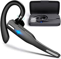 NK Auricular Inalámbrico Manos Libres Bluetooth V5.1 con Micrófono y Cancelación de Ruido, 24 Horas de Conversación, Conexión de Dos Dispositivos para iPhone, Android y PC - Incluye Caja de Carga