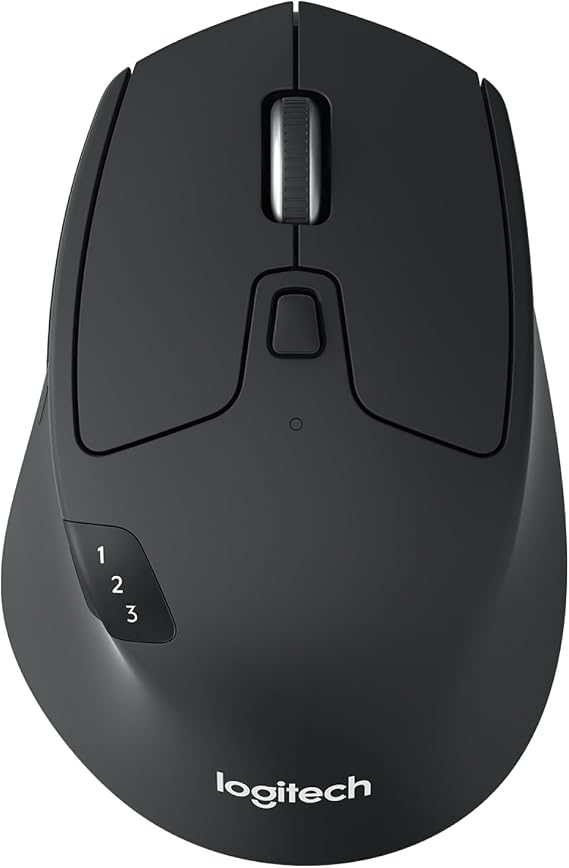 Logitech M720 Triathlon Ratón Inalámbrico, Multi-Dispositivo, 2,4 GHz o Bluetooth Receptor Unifying, 1000 dpi, 8 Botones, Batería 24 Meses, Portátil/PC/Mac/iPad OS - Negro