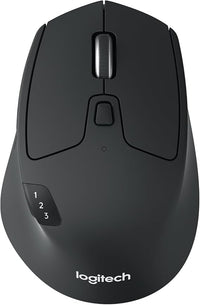 Logitech M720 Triathlon Ratón Inalámbrico, Multi-Dispositivo, 2,4 GHz o Bluetooth Receptor Unifying, 1000 dpi, 8 Botones, Batería 24 Meses, Portátil/PC/Mac/iPad OS - Negro
