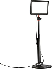 Rollei Lumis Streaming Key Light, Foco de Luz Mesa para Grabar Videos CRI 95+ para PC Ordenador con Soporte Ajustable 28~78 cm, LED Panel Iluminacion Videoconferencia por Youtuber Videollamadas Webcam
