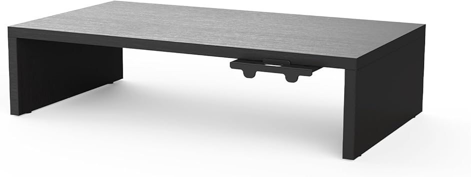 GRIFEMA GB1052-1 Elevador Monitor de Madera, Soporte Monitor Escritorio para Monitores, Ordenador Portátiles, Impresoras, Capacidad hasta 20 kg, L420 x W233mm x H104, Negro