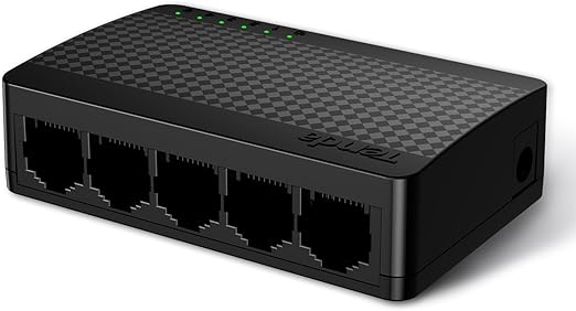 Tenda LAN Switch 5 Port Gigabit Switch Mini Netzwerk Switch, LAN Hub, LAN Verteiler (Plug-and-Play Ethernet Switch, Lüfterlos, Unmanaged, Schwarz) (SG105 V4.0)