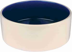 Trixie 2452 Comedero Cerámico, 2.1 L, 22 cm, Crema Azul