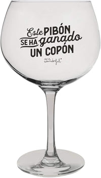 Mr. Wonderful Copa de balón de Vidrio - Este pibón se ha ganado un copón, Color Claro, 1 Unidad