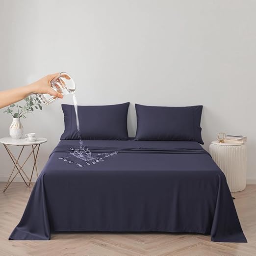 DUJUIKE Cubierta de Cama Impermeable 150, sábana Impermeable, Protector de colchón, Funda de sofá para Perro, Gato, niños, para Cama tamaño Queen (Queen 200 * 230cm, Azul Marino)