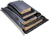 Double Dragon 60 Mixed Size Self-Seal Mailer Bags | Tamper-Proof Plastic Packaging for Mailing, Postage, Shipping & Delivery | Grey (4 Sizes | Small to Large | 15 Each)