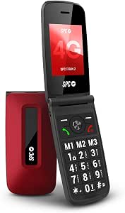 SPC Titan 2 - Teléfono móvil para Mayores con Teclas Grandes, 4G, Rojo