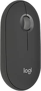 Logitech Pebble Mouse 2 M350s, estilizado ratón inalámbrico Bluetooth, Ligero, Personalizable, clics discretos, Easy-Switch, Windows, macOS, iPadOS, Android, ChromeOS - Grafito