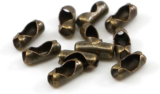 200 conectores de cadena de bolas de bronce antiguo de diámetro para manualidades, accesorios de joyería, cierres de joyería, accesorios de joyería, abalorios y fabricación de joyas (0.12 pulgadas)