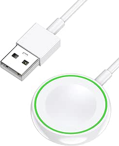 Estación de Carga Inalámbrica para Apple Watch Series 11/10/9/8/7/6/5/4/3/2/SE/Ultra, Cargador Inalámbrico Rápido, Base de Carga Magnética- Blanco