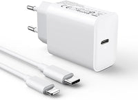 30W Cargador Carga Rapida for iPhone 14/14 Pro/14 Pro Max/14 Plus 13 12 11 SE XR X XS 8 7, iPad Air Mini, AirPods, USB C Carregador Rapido 2M Cable USBC Rápida Cabezal Pared Charger Adaptador Corrient