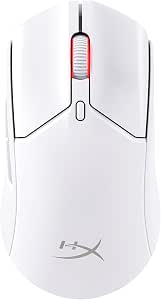 HyperX Haste 2 Inalámbrico – Ratón gaming inalámbrico, ultraligero 61g, batería 100h, sensor preciso HyperX 26K, cable HyperFlex 2, antideslizamiento, color Blanco