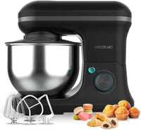 Cecotec Batidora Amasadora Cecomixer Merengue 5L 1200 Negro, 1200 W en 6 Niveles, 5 Funciones, Movimiento Planetario, Diseño Elegante, Bol de Acero de 5 L y Accesorios para Batir y Amasar