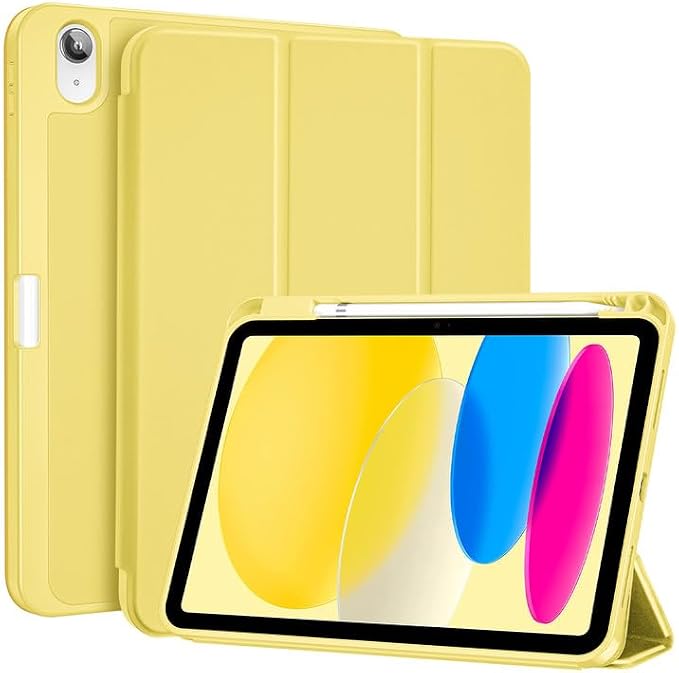 ProCase Funda con Porta Lápiz iPad A16 11ª/10ª Gen 2025/2022 –Amarillo