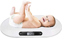 BAKAJI Báscula electrónica de peso para niños recién nacidos con pantalla digital LCD báscula de peso recién nacido 20 kg/44 apagado automático y tara, color blanco