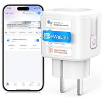 SURFOU Presa Smart, 16A Intelligente Plug Compatibile con Alexa e Google Home, Controllo Vocale, 2.4GHz WiFi Accesso Remoto, Nessun Hub Necessario, Monitoraggio del Consumo Energetico