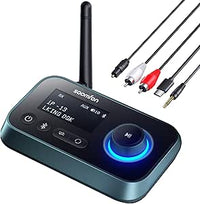 SOOMFON Transmisor Receptor Bluetooth para TV, 3 en 1 Bluetooth Adaptador
