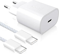 YISH 25W Cargador USB C Caricabatterie： Alimentatore USB C PD 3.0 USB Tipo C 3A Cargador Rapido con 60W Cavo Type-C to Type-C