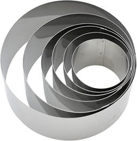 Fackelmann 6 Aros de Cocina, Moldes para Emplatar y dar forma a los alimentos, Diferentes tamaños, Acero Inoxidable, Color Gris, 5-6-7-8-10-12 x 4.5 cm, 6 Uds
