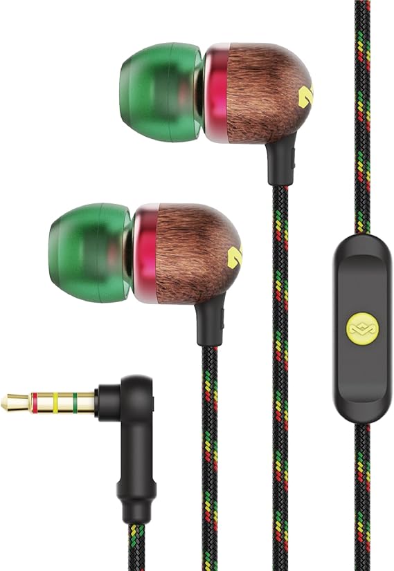 Marley Smile Jamaica Dentro de Oído Binaural Alámbrico - Auriculares ( Dentro de Oído, Intraaural, Verde, Madera)