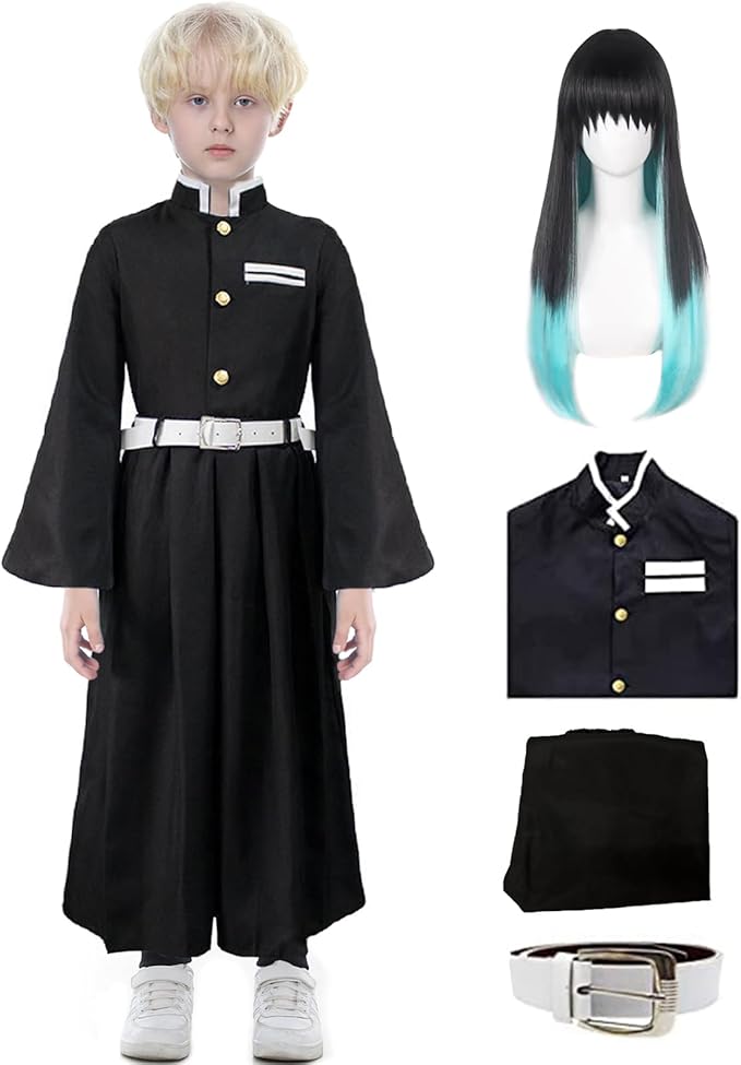 Heionia Anime Disfraz Niños Adultos Cosplay Costume con Peluca Kimono Disfraces Uniforme para Halloween Carnaval Navidad Fiesta