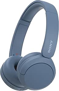 Sony WH-CH520 Auriculares de diadema inalámbricos Bluetooth, diseño ligero, 50 h de batería, carga rápida, ecualizador, llamadas nítidas, iOS y Android - Azul