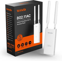 Tenda OAP1200 AC1200 Punto de Acceso Inalámbrico Gigabit para Exteriores, Doble Banda, Soporta PoE 802.3at/PoE Pasivo, Montaje en Pared/Poste, IP65 Resistente al Agua, MU-MIMO, Modos Ap/Repetidor