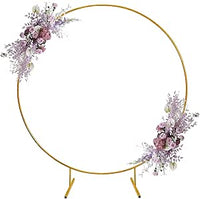 CZCPARY Kit de arco de globo redondo, soporte de anillo de globo de 2,2 m, marco de anillo de globo de metal dorado, decoración de fiesta de cumpleaños, decoración de fondo de boda, decoración de