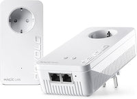 devolo Magic 2 WiFi 6 Next Starter Kit, Adaptador WiFi Powerline, hasta 3.000 Mbps, Toma Mesh WiFi, 2X conexión Gigabit LAN, Punto de Acceso, Blanco