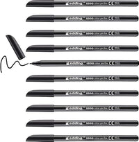 edding 1200 Feutre de coloriage pointe fine - noir - 10 stylos - pointe ronde 1 mm - stylo pour ecriture, dessin, coloriage