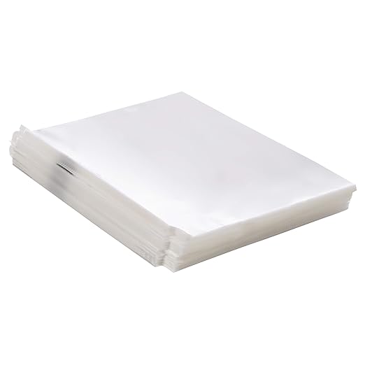 Amazon Basics Protectores de hojas transparentes, para encuadernadores de 3 anillas, 21,6 x 28 cm, tamaño carta, polipropileno, 200 unidad, Blanco