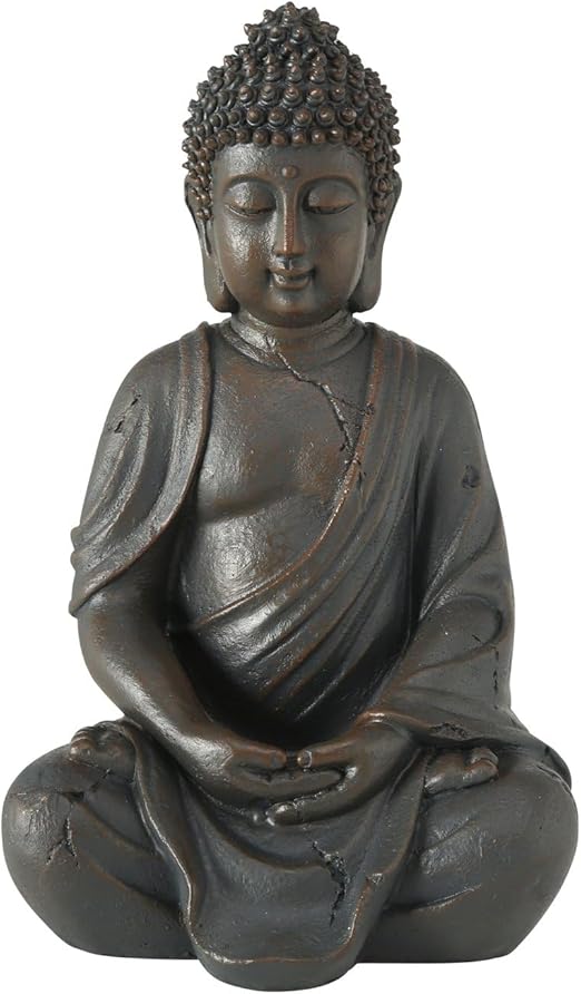 Boltze Figura Buddha seduta (altezza 20 cm, statua in resina, decorazione Feng-Shui, idea regalo, per interni ed esterni) 1020235